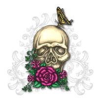 Skull, Roses and Butterflies